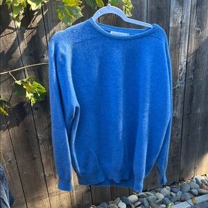 Johnstons of Elgin Vintage Blue Crewneck Sweater
